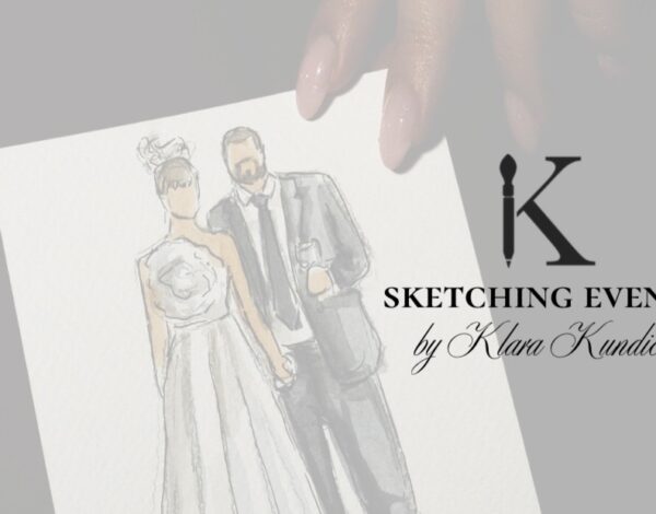 Skiciranje uzvanika i slikanje mladenaca uživo