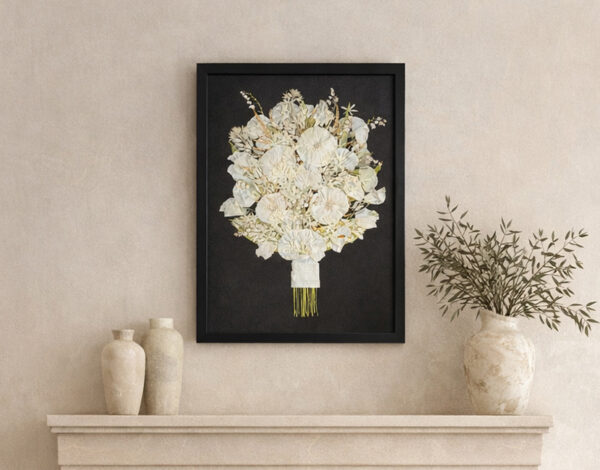 Vjenčani buket, transformiran u bezvremensku umjetnost